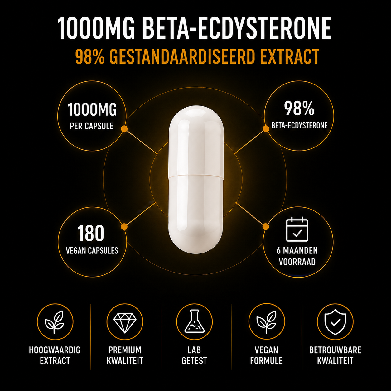 Ecdystebulk – Beta-Ecdysteron 1000 mg 98 % – Kapseln – BeBulk Nutrition