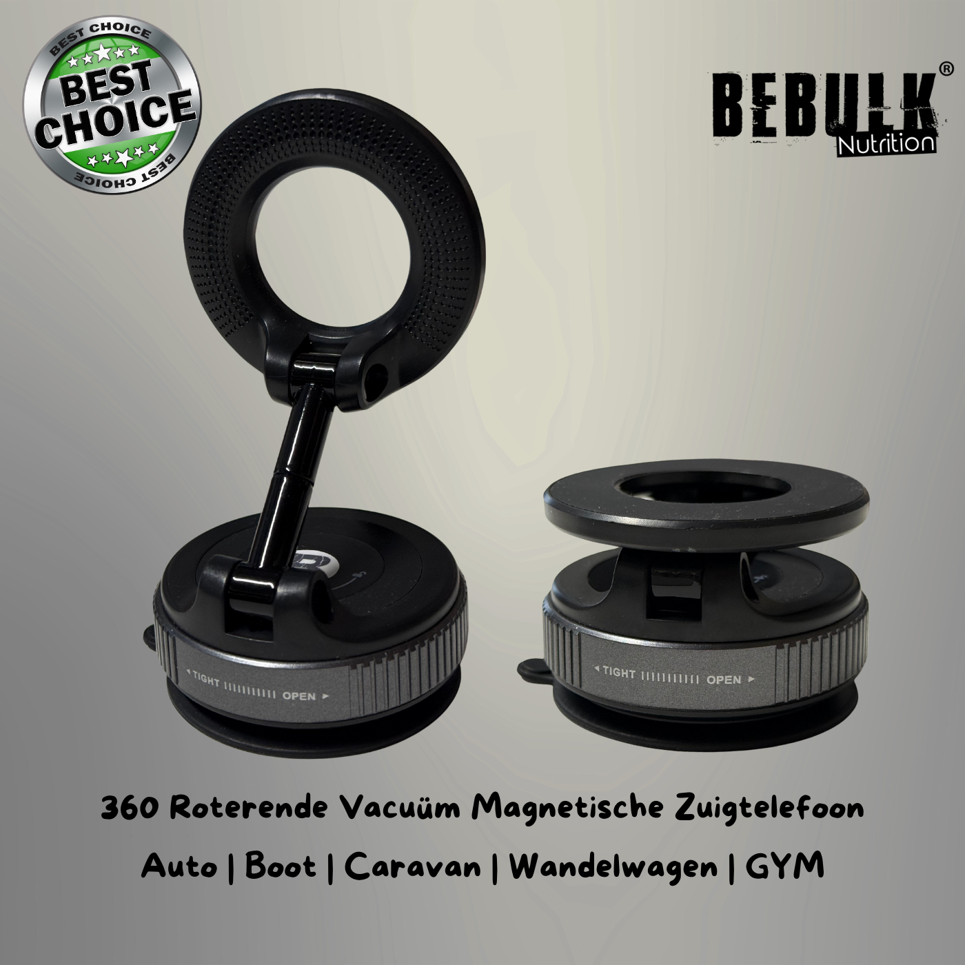 BeBulk Nutrition 360 Roterende Vacuüm Magnetische Zuigtelefoon Houder Handen Gratis Uitschuifbare Magnetische Vacuüm Telefoon Houder Voor Auto Gym Spiegel Douche