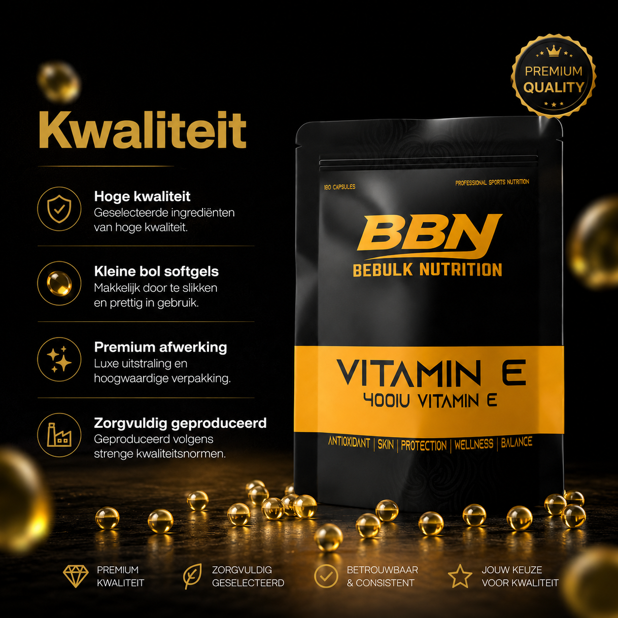 Vitamin E 400 IE – Kapseln – BeBulk Nutrition