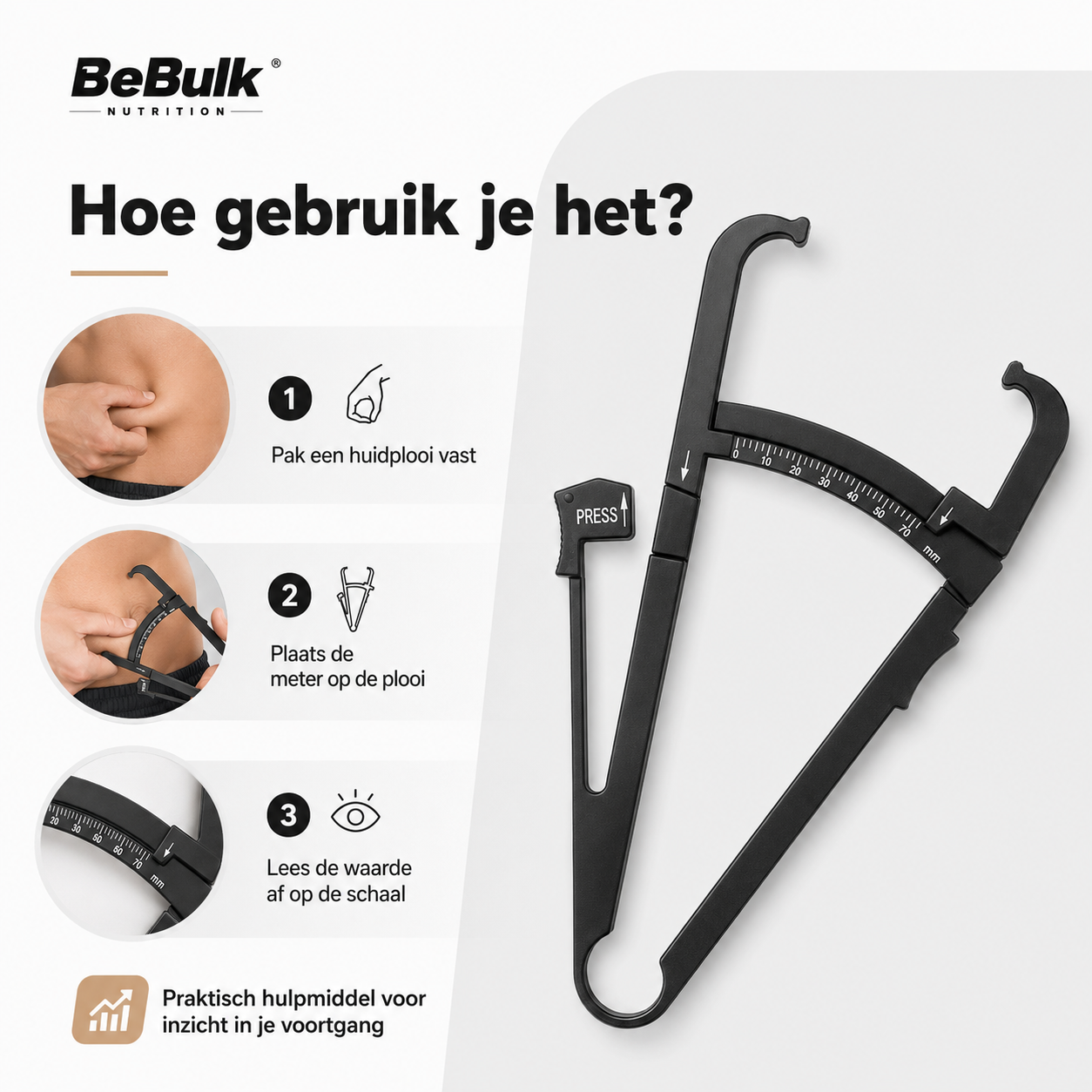 Körperfettmessgerät – Fettmesszange – Körperfettanteilsmesser – BeBulk Nutrition