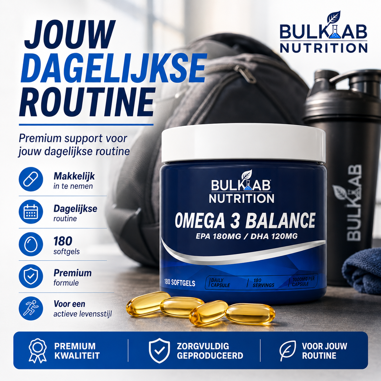 Omega-3-Balance EPA 180 mg / DHA 120 mg – BulkLab Nutrition