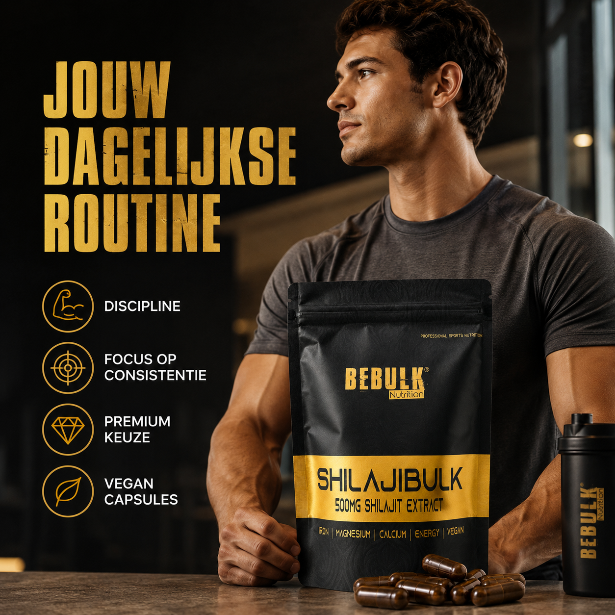 ShilajiBulk – Shilajit 500 mg – Vegan – BeBulk Nutrition