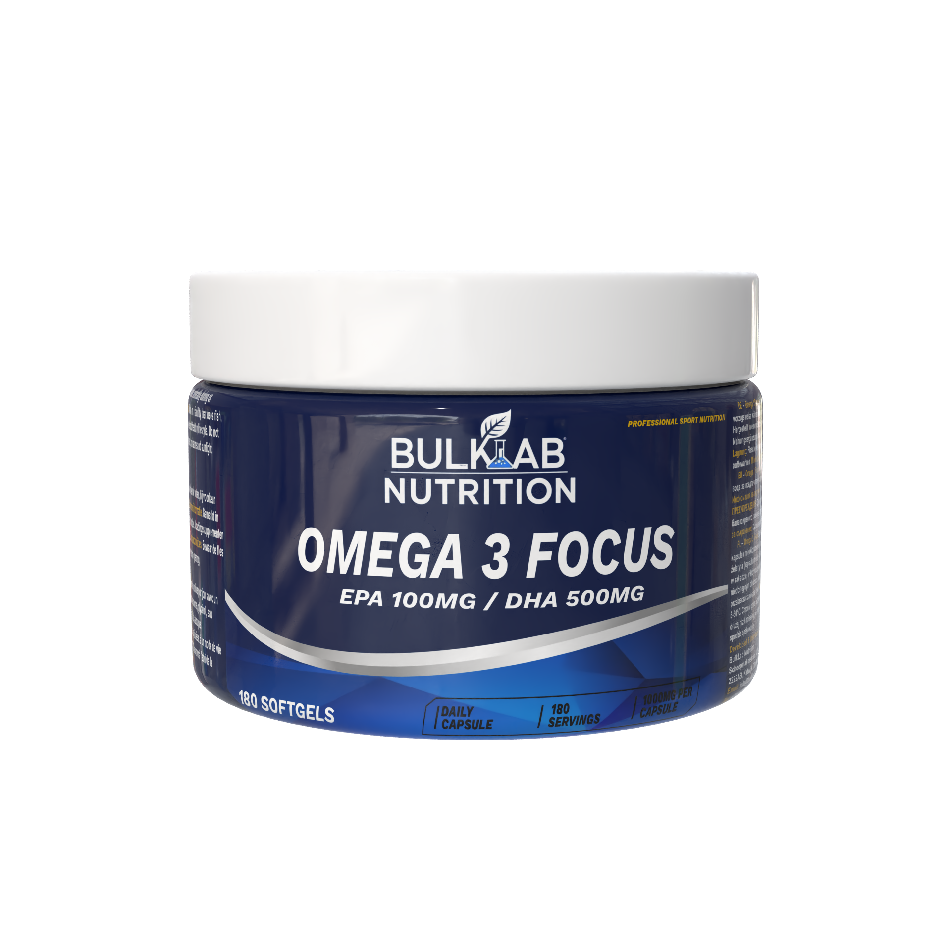 Omega-3-Fokus: EPA 100 mg / DHA 500 mg – BulkLab Nutrition