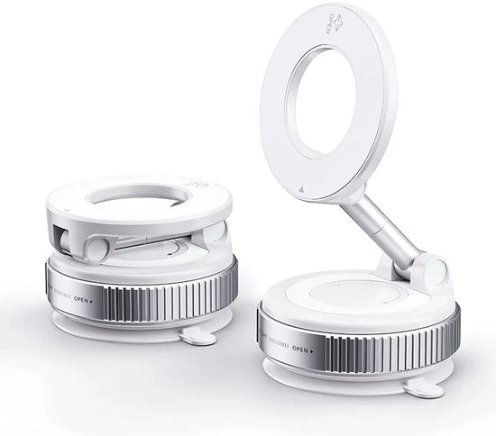 BeBulk Nutrition 360° drehbare magnetische Vakuum-Handyhalterung – Freisprechfunktion, ausziehbar, für Auto, Fitnessstudio, Spiegel und Dusche