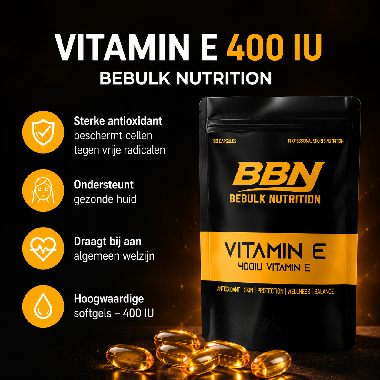 Vitamin E 400 IE – Kapseln – BeBulk Nutrition 