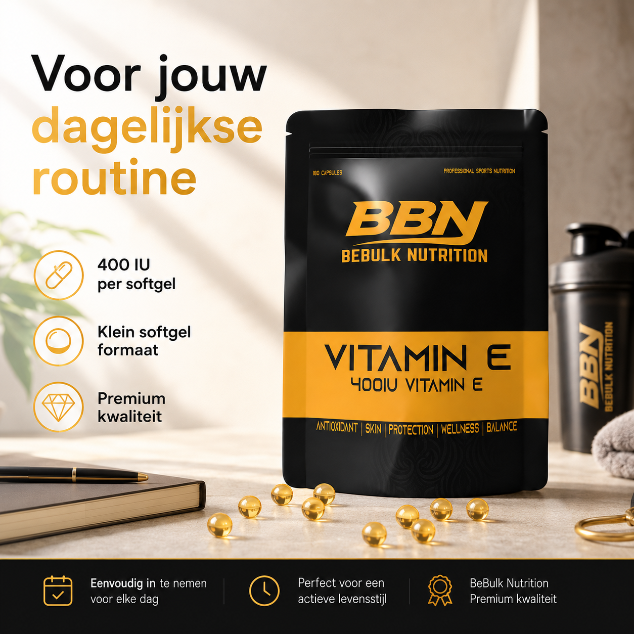 Vitamin E 400 IE – Kapseln – BeBulk Nutrition 