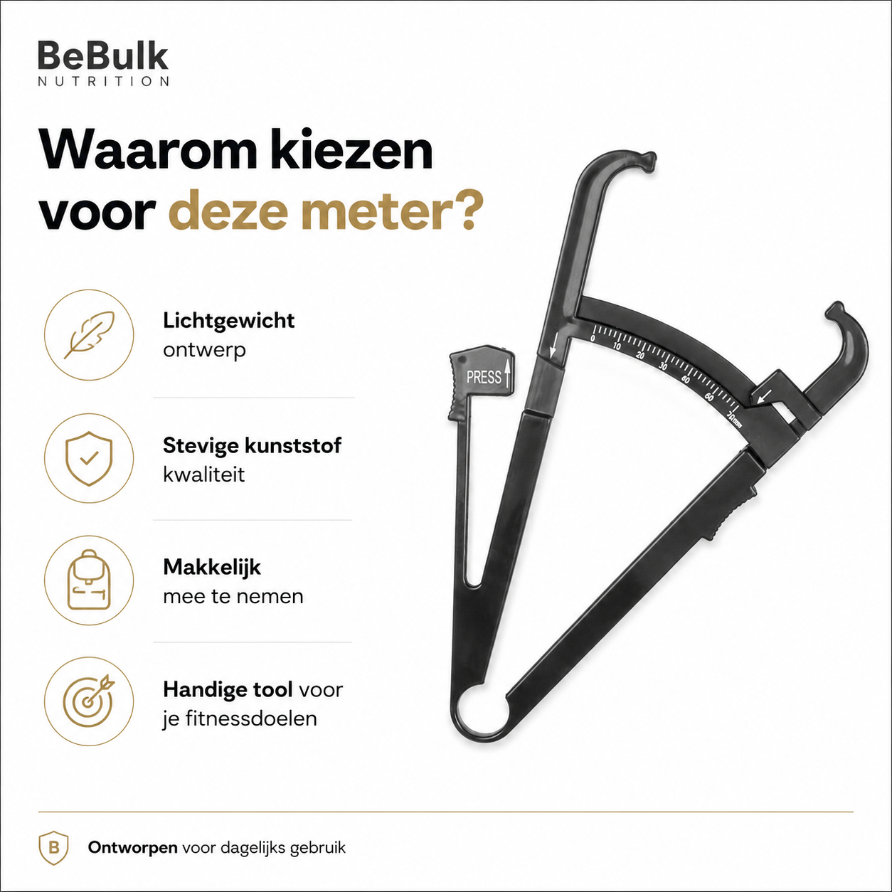 Körperfettmessgerät – Fettmesszange – Körperfettanteilsmesser – BeBulk Nutrition