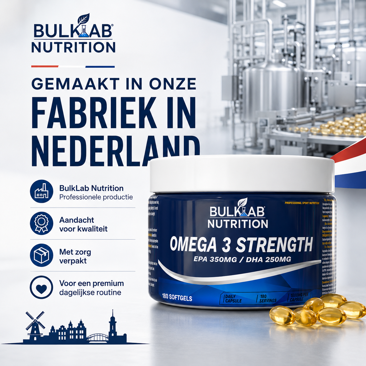 Omega-3-Fettsäuren, hochdosiert mit 350 mg EPA und 250 mg DHA – BulkLab Nutrition 