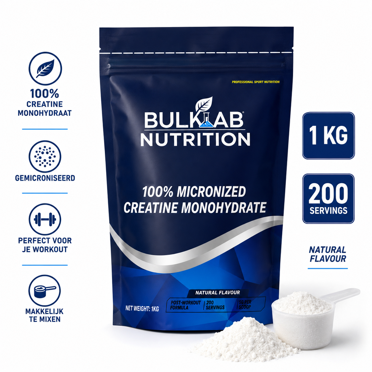 100 % mikronisiertes Kreatinmonohydrat – BulkLab Nutrition