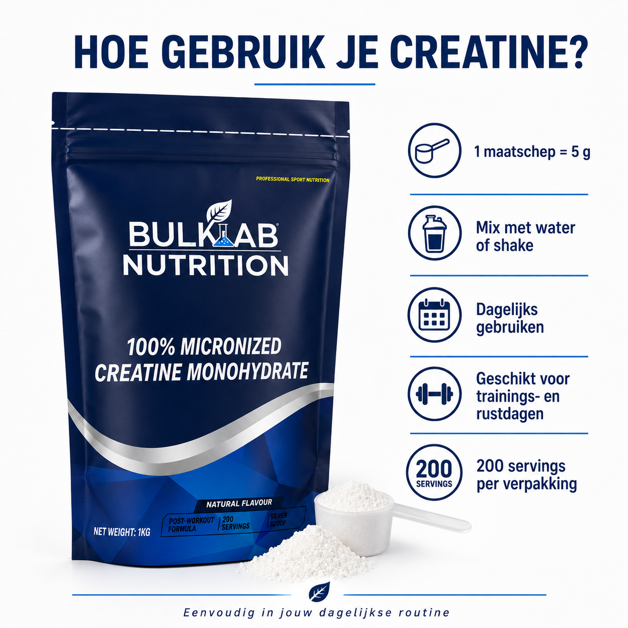 100 % mikronisiertes Kreatinmonohydrat – BulkLab Nutrition