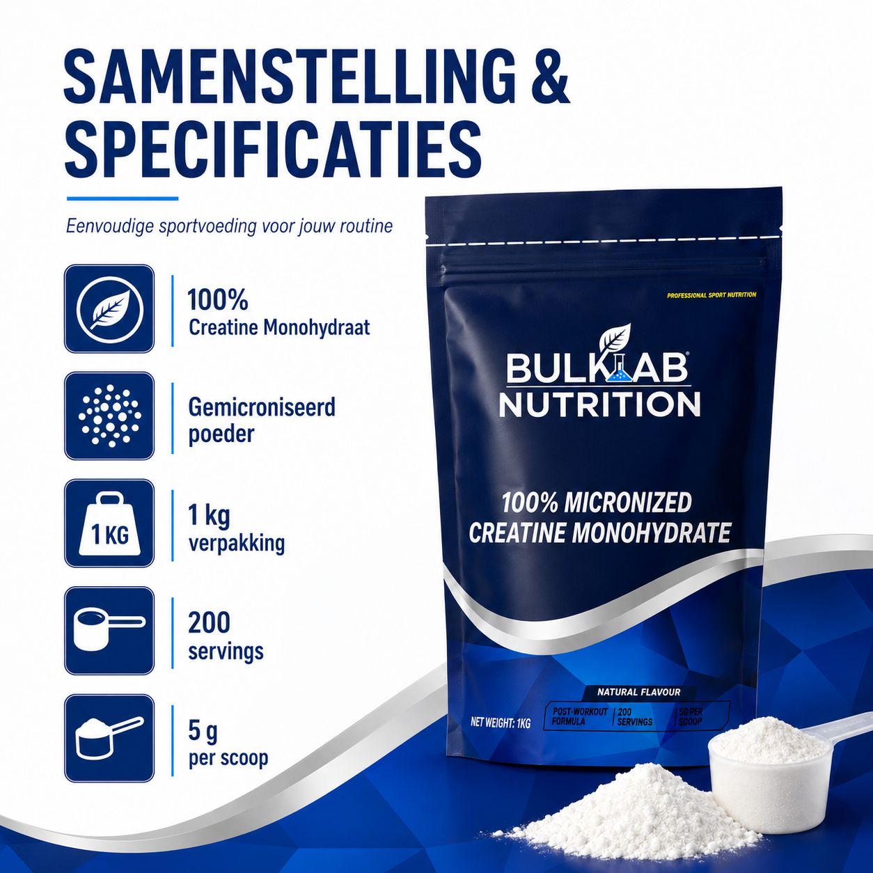 100 % mikronisiertes Kreatinmonohydrat – BulkLab Nutrition