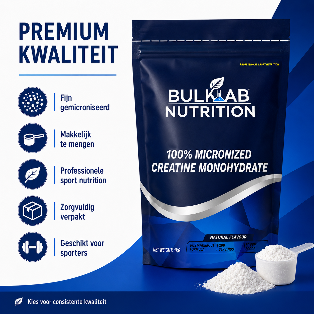 100 % mikronisiertes Kreatinmonohydrat – BulkLab Nutrition