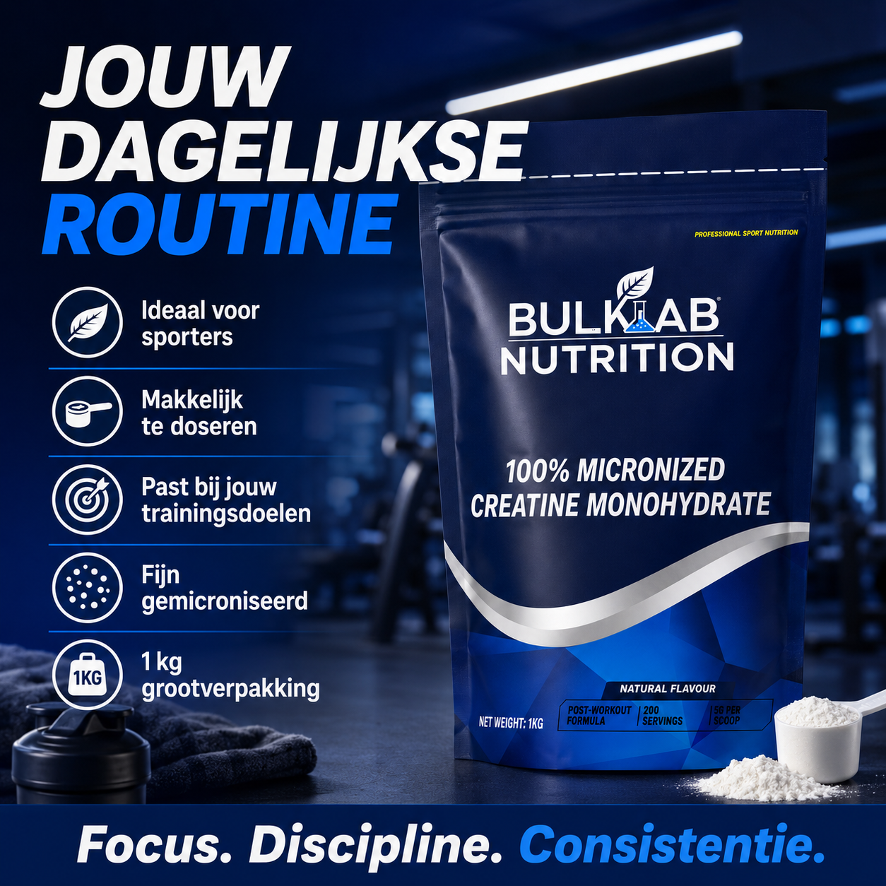100 % mikronisiertes Kreatinmonohydrat – BulkLab Nutrition