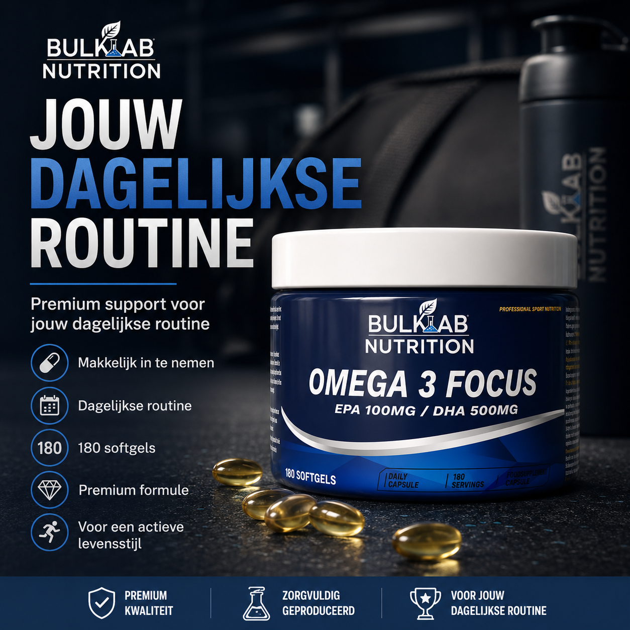 Omega-3-Fokus: EPA 100 mg / DHA 500 mg – BulkLab Nutrition 
