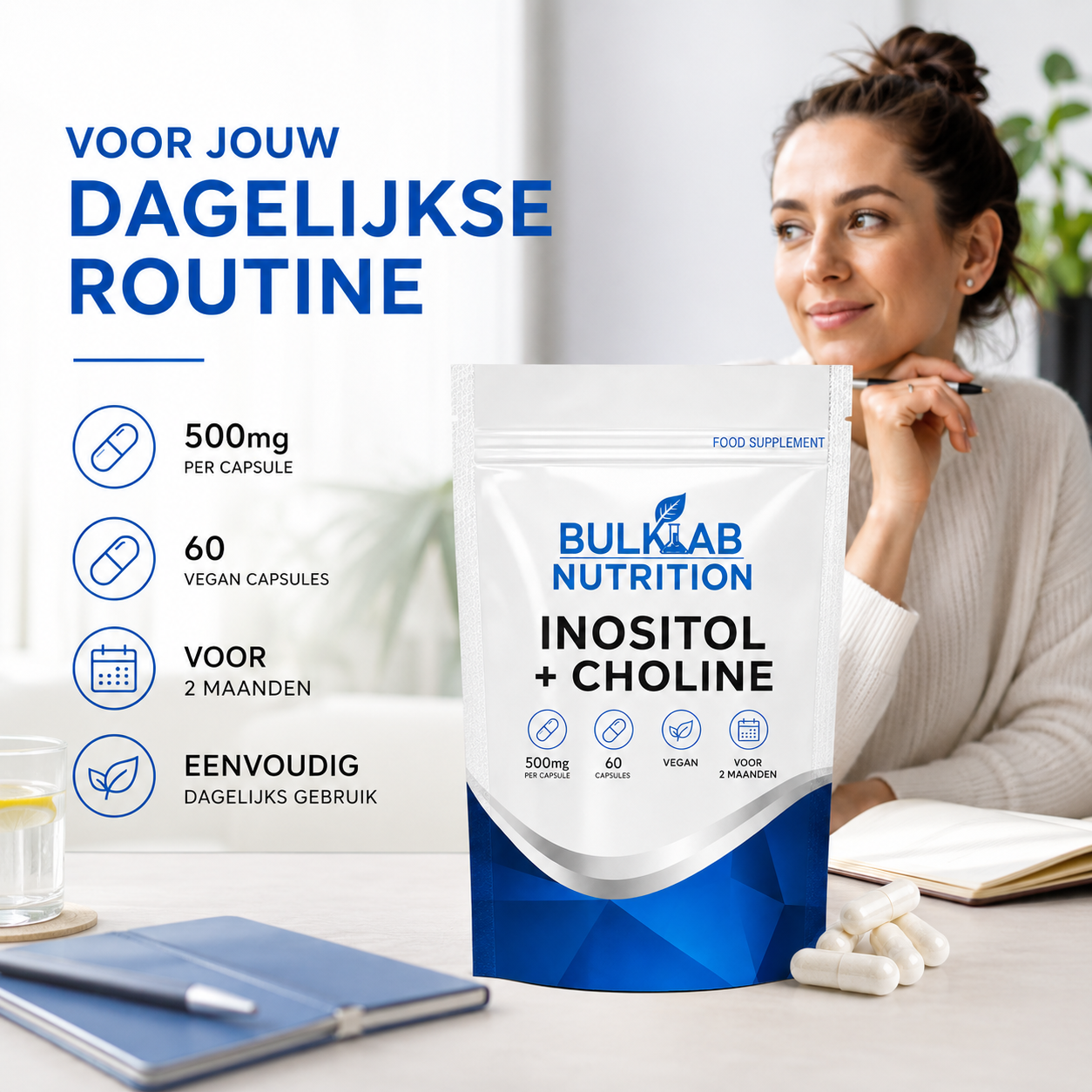 Inositol + Cholin - Kapseln - BulkLab Nutrition 