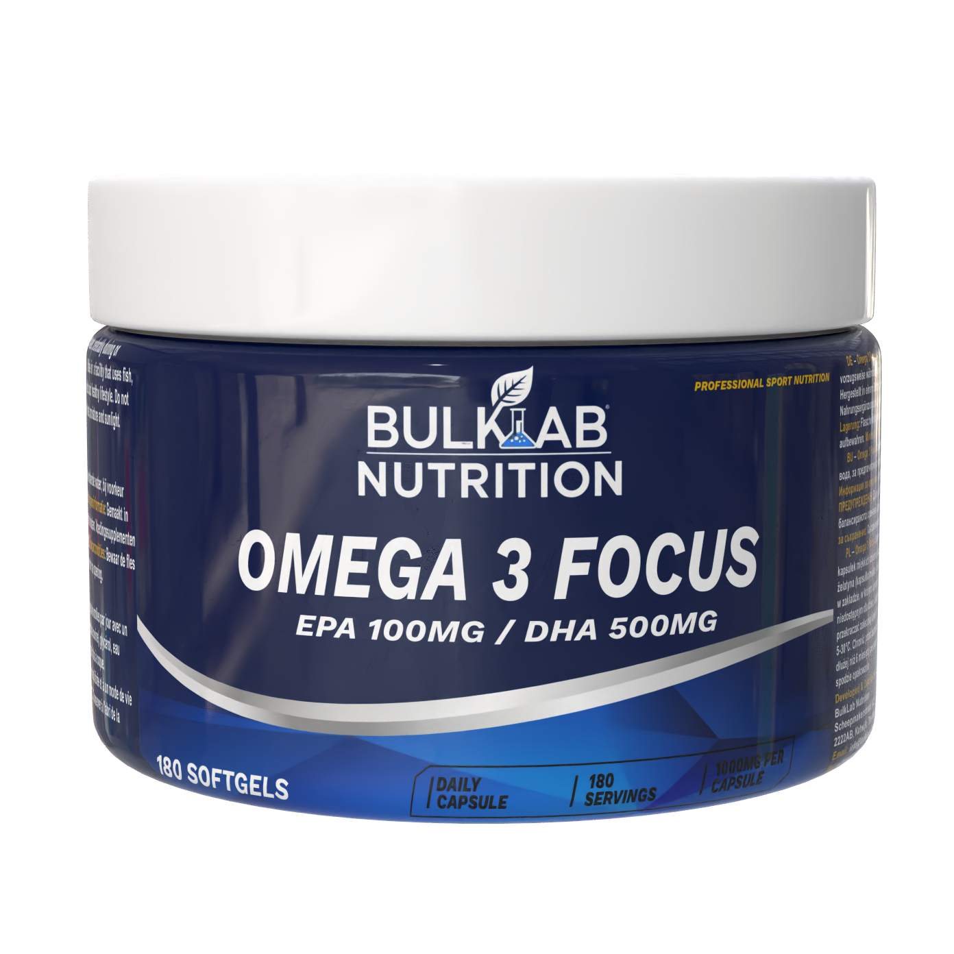 Omega-3-Fokus: EPA 100 mg / DHA 500 mg – BulkLab Nutrition 